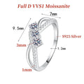 NKHOG Full Certified Moissanite Rings For Women 925 Sterling Silver Double Line Design Lab Diamond Band 18K Plated Fine Jewelry
