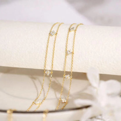 EHHAI Moissanite Clover Flower Bracelet