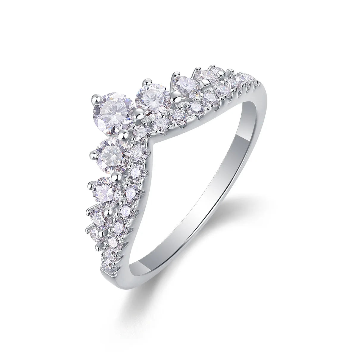 COSFIX D Color Moissanite Ring Round Cut Moissanite Rings for Women Luxury 925 Silver Women&