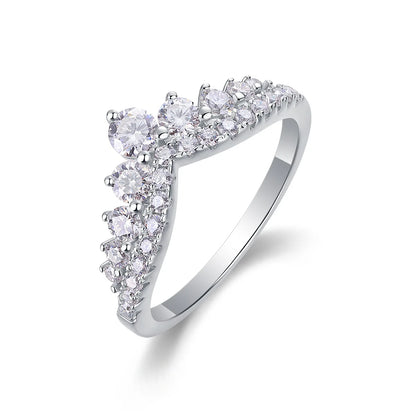COSFIX D Color Moissanite Ring Round Cut Moissanite Rings for Women Luxury 925 Silver Women&