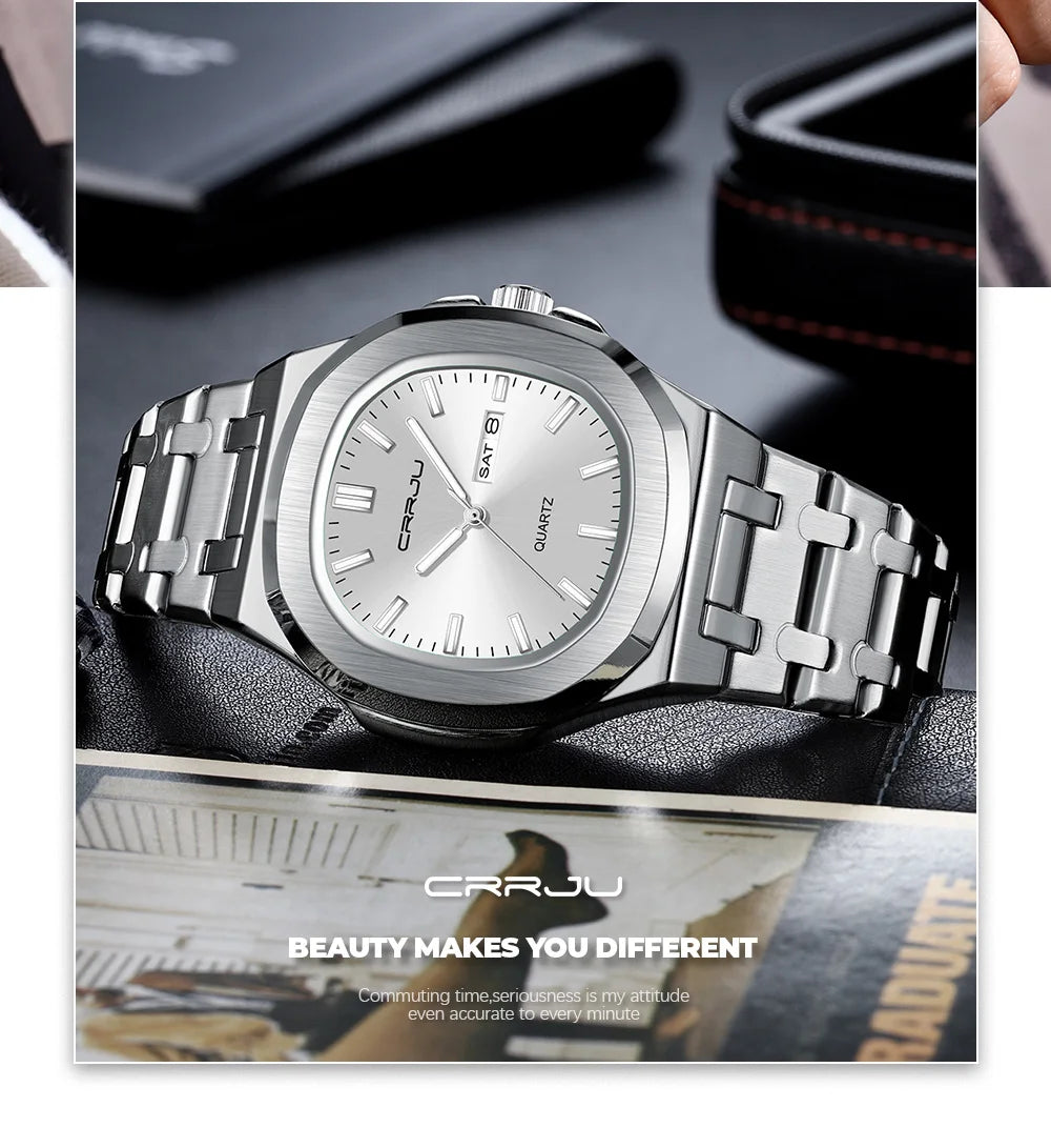 Orologio da uomo in acciaio inossidabile CRRJU