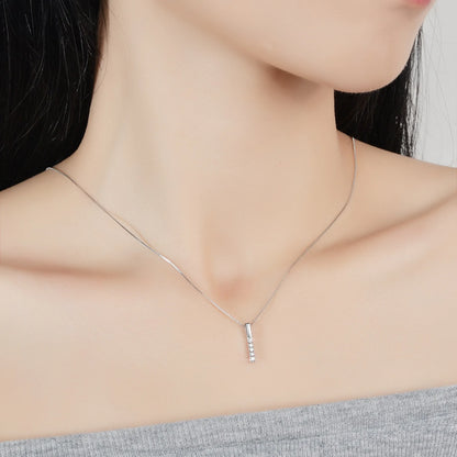 PT950 Platinum &amp; Moissanite Bar Necklace