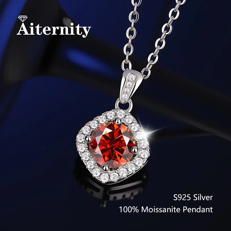 GRA Certificate 100% Real Moissanite Pendant Necklace D Color 1 Carat for Women Wedding Bridal S925 Sterling Silver Fine Jewelry