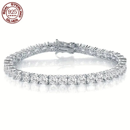 The Classic 925 Sterling Silver Moissanite Tennis Bracelet