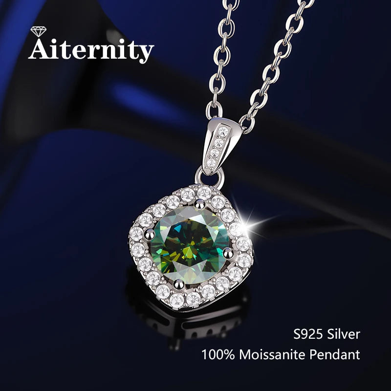 GRA Certificate 100% Real Moissanite Pendant Necklace D Color 1 Carat for Women Wedding Bridal S925 Sterling Silver Fine Jewelry