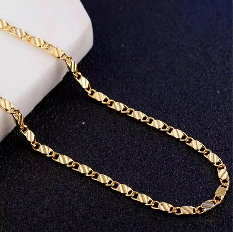 18K &amp; Sterling Silver Chain Necklace