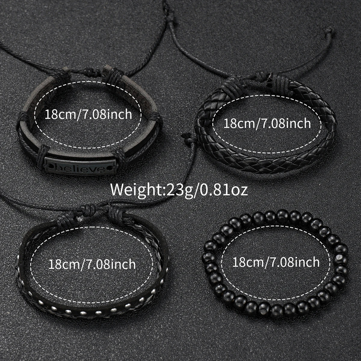 RUNERR Set Orologio da Uomo Nero