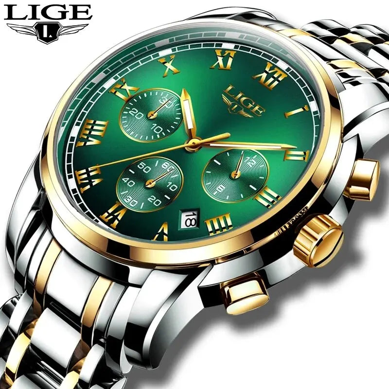 LIGE Relojes Hombre Chronograph Watch