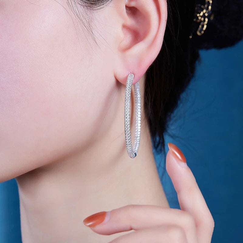 2pcs/pair Moissanite Earrings, 925 Sterling Silver & 18k Gold Plated, Women's And Men's, Earrings, Studs, Jewelry Decoration
