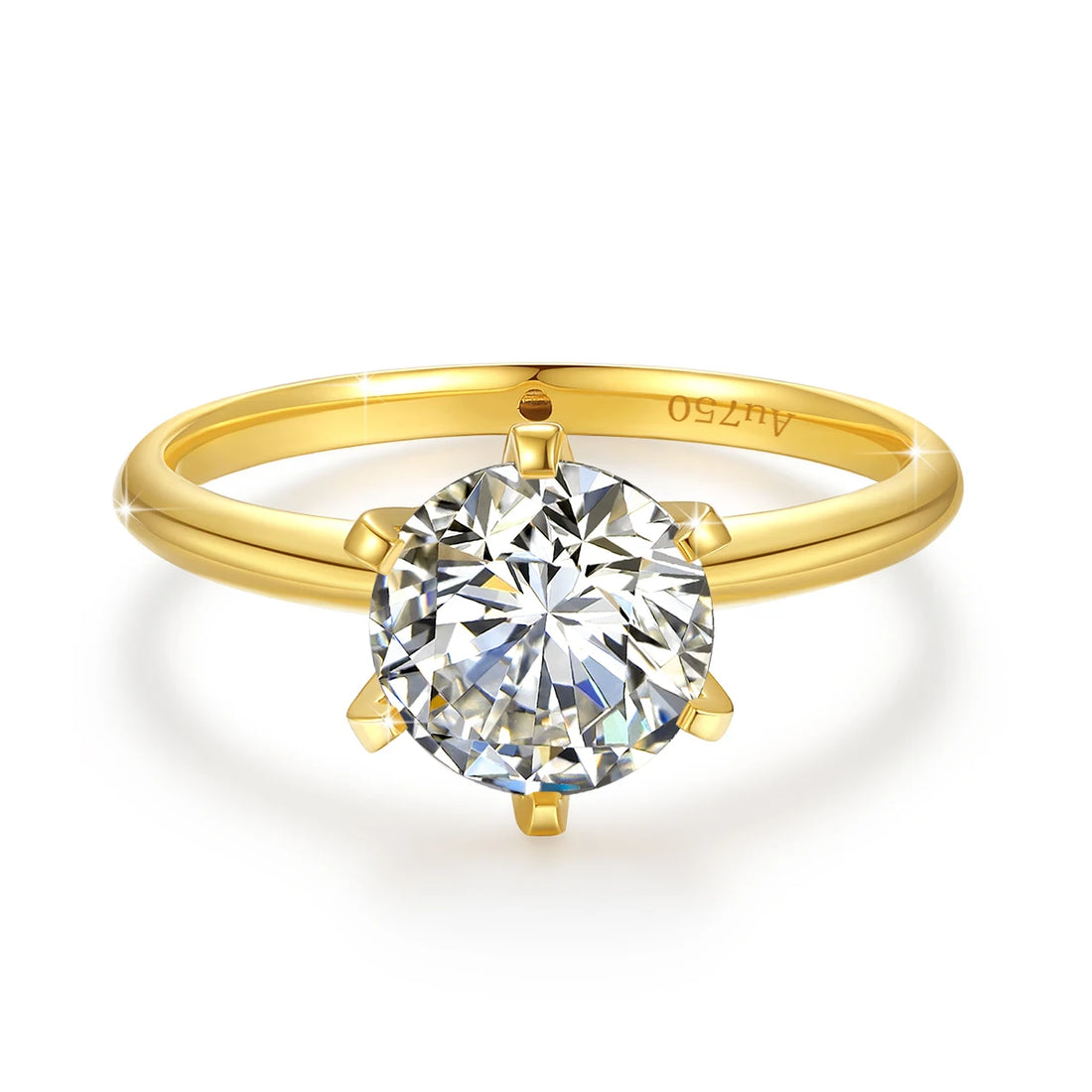 AU750 18K Yellow Gold Moissanite