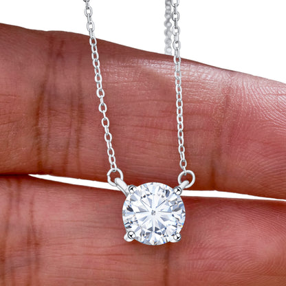 Moissanite 0.5 - 5CT Woman Pendant Sier Necklace