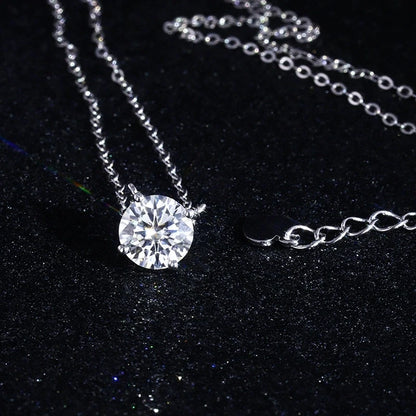 Moissanite 0.5 - 5CT Woman Pendant Sier Necklace