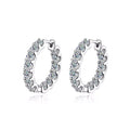 Hoop Moissanite Earrings for Women GRA Certified 2mm D VVS1 s925 Sterling Silver Plated 18k White Gold Diamond Wedding Earring