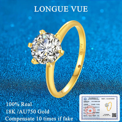 AU750 18K Yellow Gold Moissanite