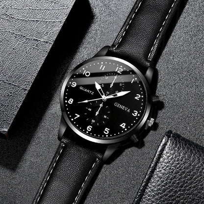 RUNERR Set Orologio da Uomo Nero