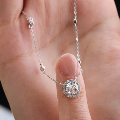 FEOBUR Sterling Silver &amp; Moissanite O-Chain Necklace