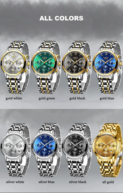 LIGE Relojes Hombre Chronograph Watch