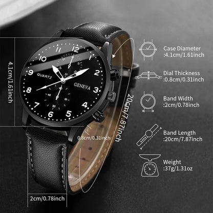 RUNERR Set Orologio da Uomo Nero