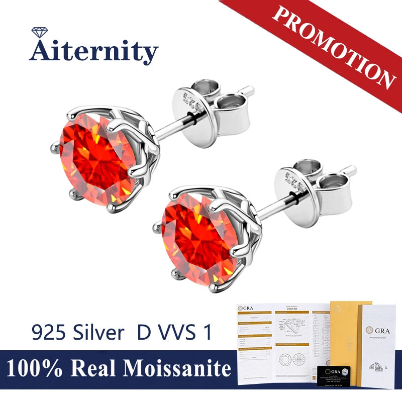 Real D Color GRA Moissanite Earring