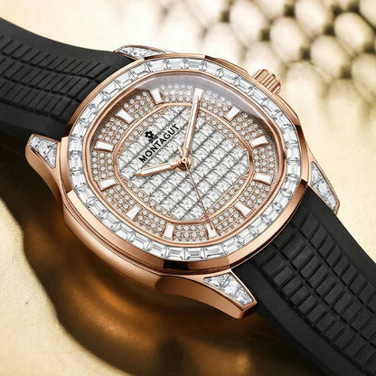 MONTAGUT Herrenuhr in Roségold mit Silikonarmband