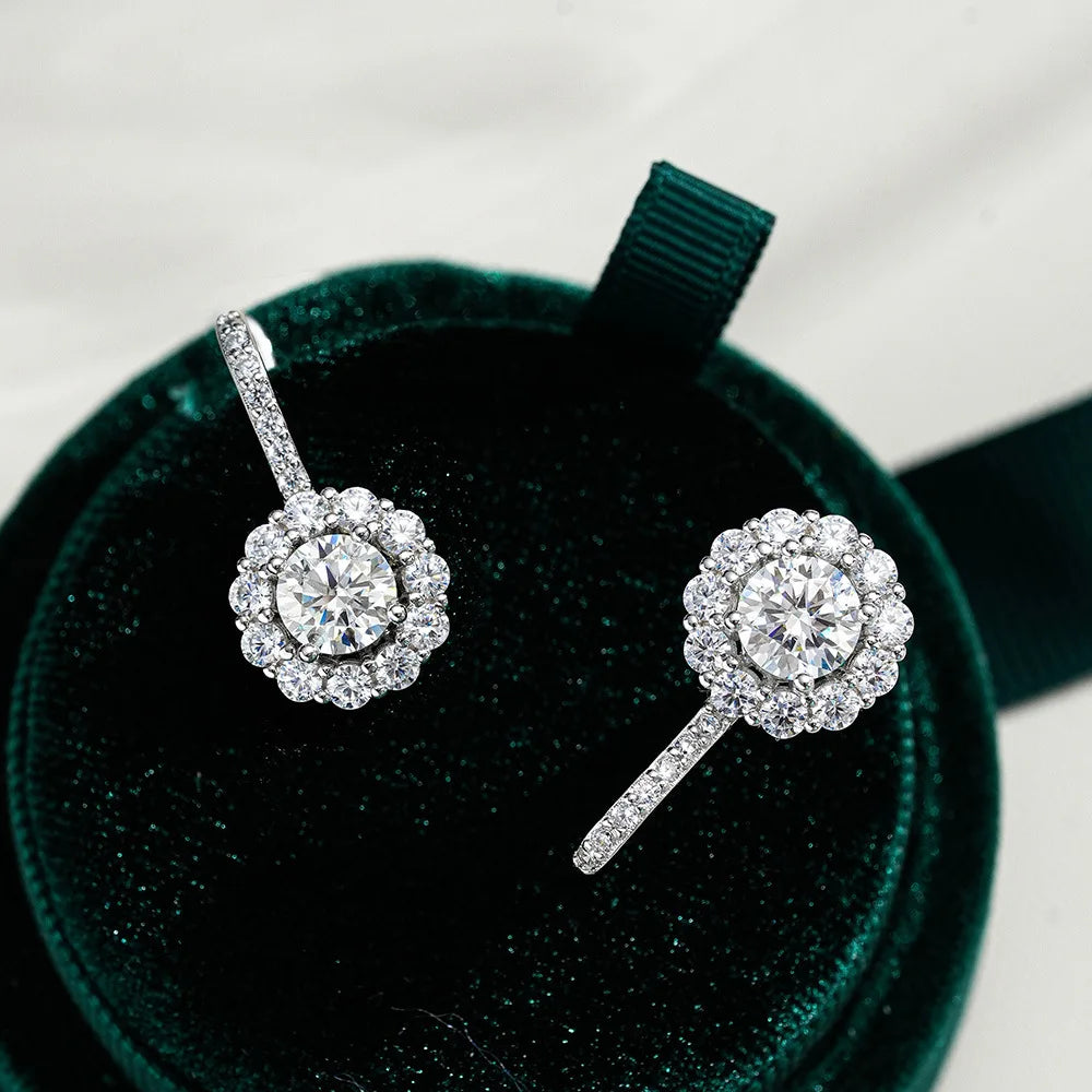 PT950 Platinum &amp; Moissanite Hip Hop Earrings