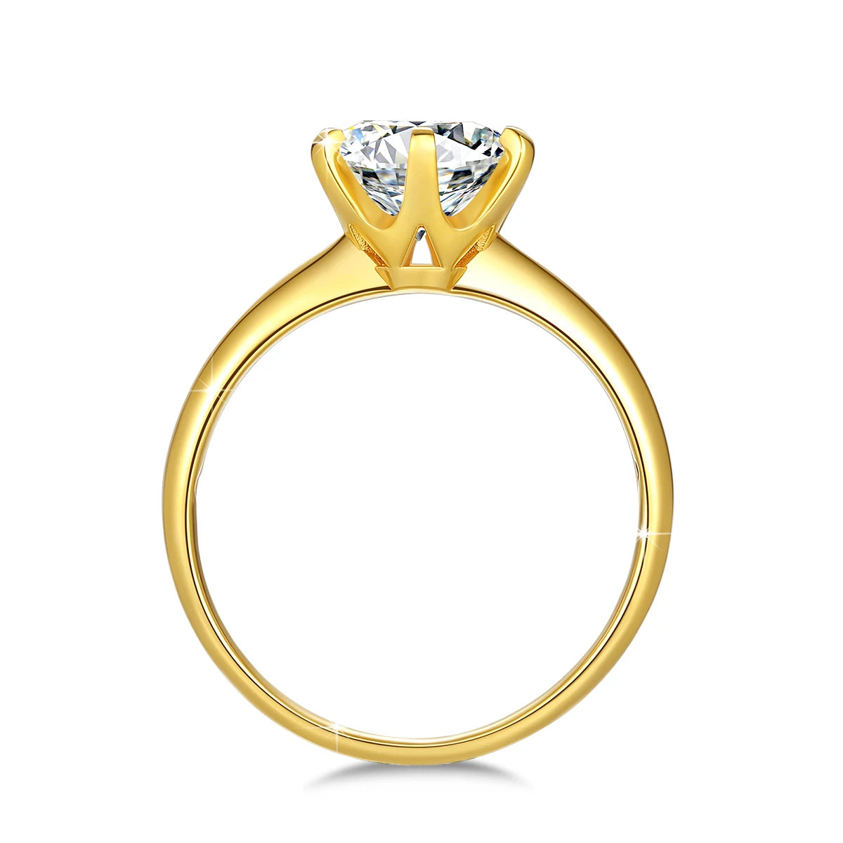 AU750 18K Yellow Gold Moissanite
