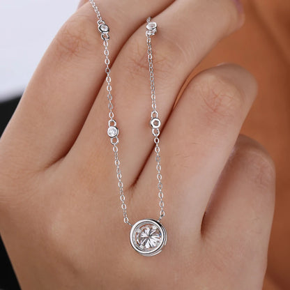 FEOBUR Sterling Silver &amp; Moissanite O-Chain Necklace