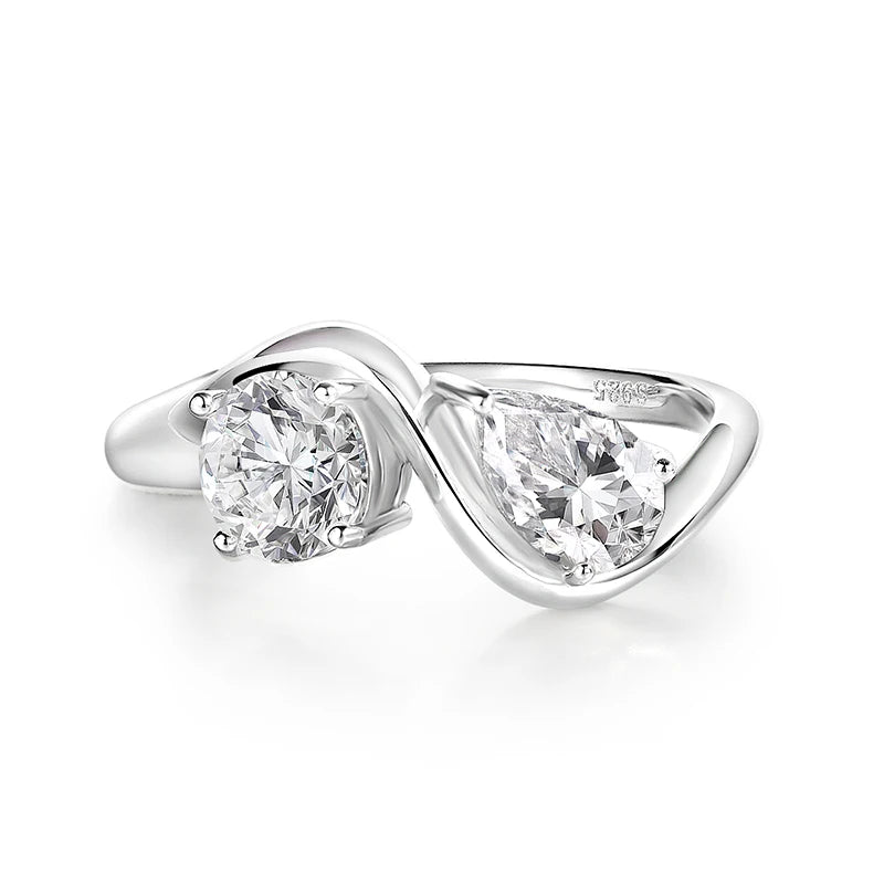 Smyoue 2cttw Certified Moissanite Rings for Women Brilliant Bride Wedding Jewelry 100% 925 Sterling Silver Band Plated 18K Gold