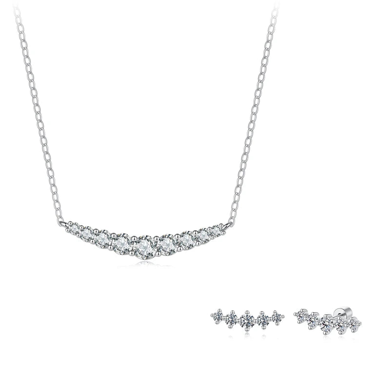 Bamoer U Moissanite Necklace 925 Sterling Silver Unique Multi Sized Moissanite Design Certified Necklace Women Fine Jewelry