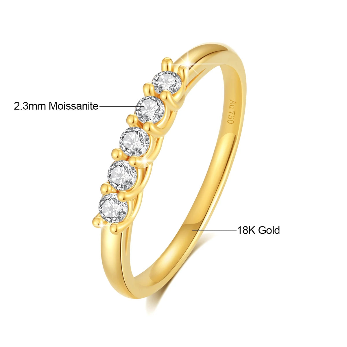 Genuine 100 18K Gold Ring AU750 