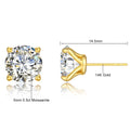 Au585 Gold Original 14K Stud Earrings for Women Men Unisex Classic 0.5ct to 3ct Moissanite Diamond Earrings Engagement Jewelry