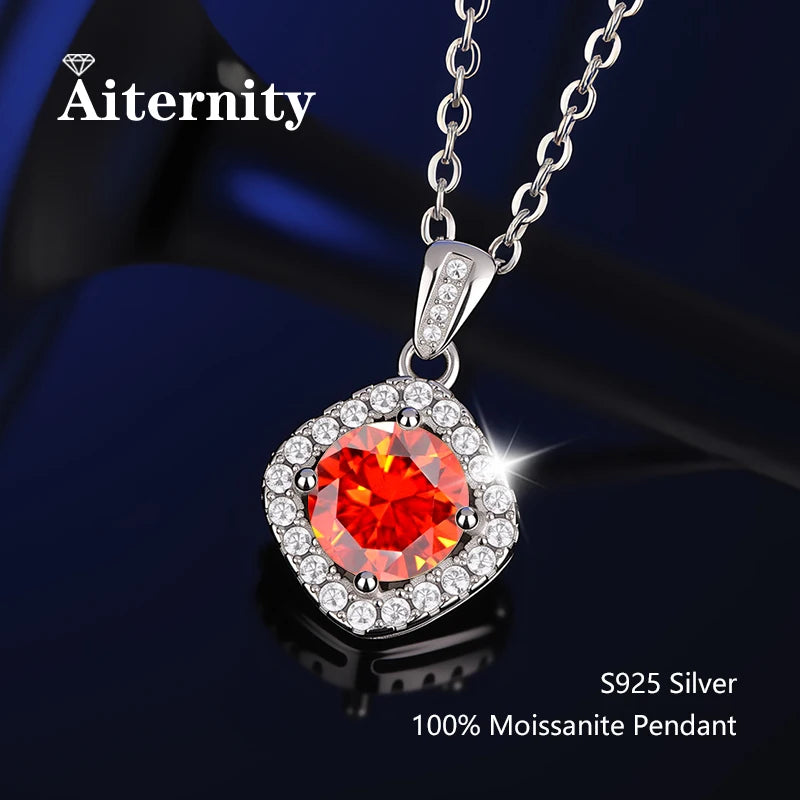 GRA Certificate 100% Real Moissanite Pendant Necklace D Color 1 Carat for Women Wedding Bridal S925 Sterling Silver Fine Jewelry