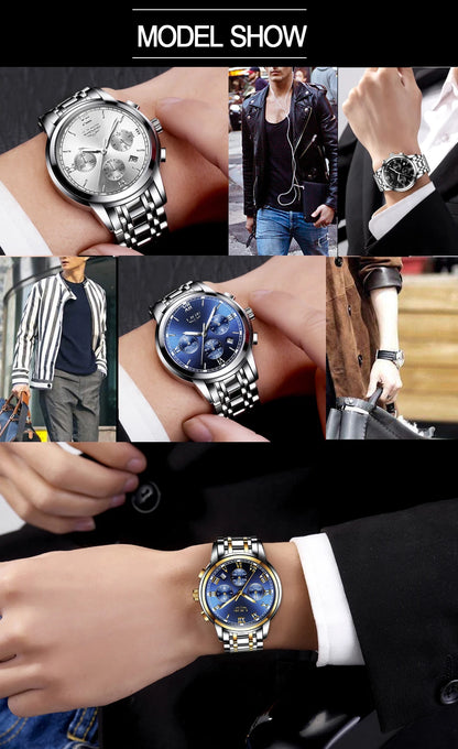 LIGE Relojes Hombre Chronograph Watch