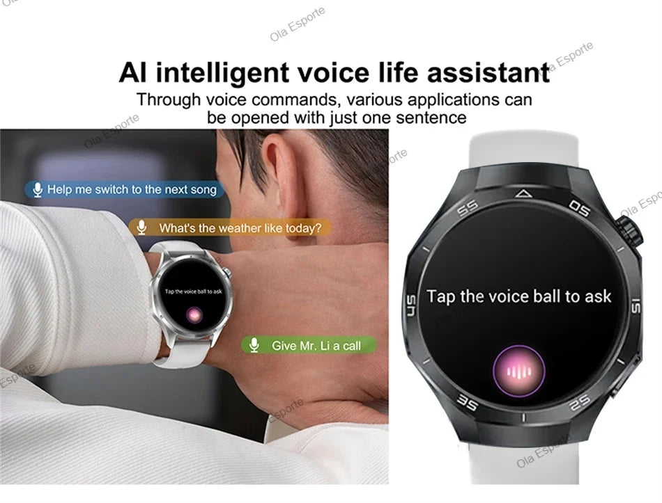 OLA ESPORTE Round Unisex Smart Watch for Android or iOS