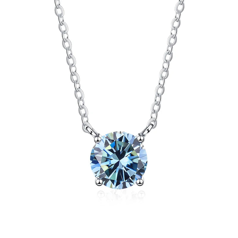 NEETIM Colorful 925 Sterling Silver &amp; Moissanite Necklace