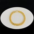 9999 24K real gold jewelry flat bracelet boss Fu's head hand jewelry men's and women's bracelet