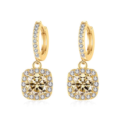 JoyceJelly 1ct GRA Certified Moissanite Earrings Color VVS D Solid Sterling Silver 925 18K Gold Plated