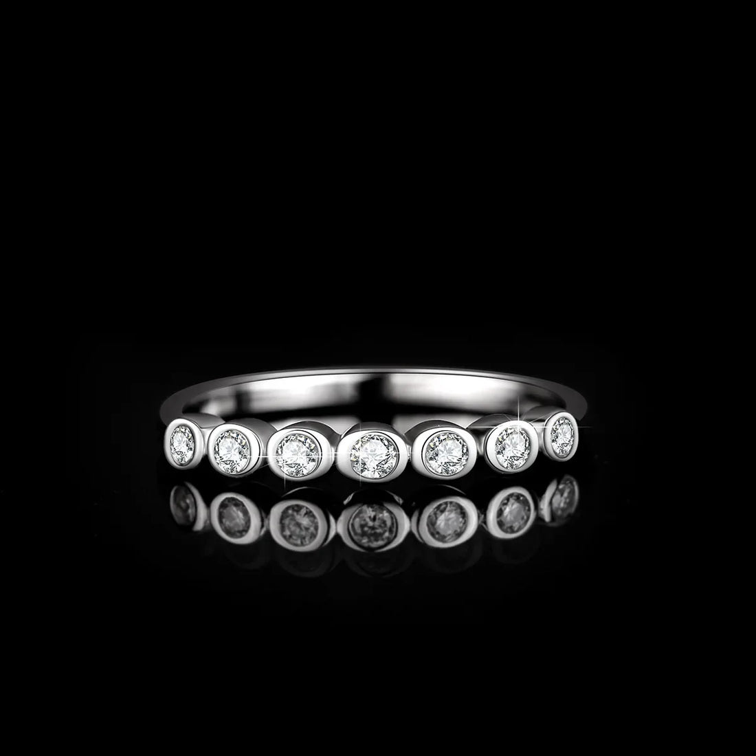 18K Gold &amp; Moissanite Seven-star Ring