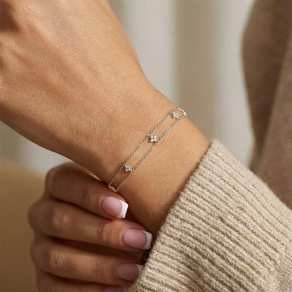 EHHAI Moissanite Clover Flower Bracelet