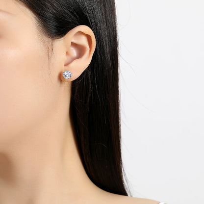 SZJINAO 18K Gold Moissanite Solitaire Earring Studs