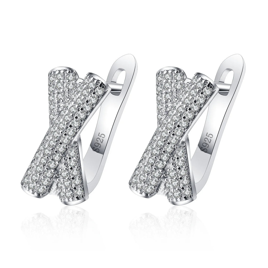 New 925 Sterling Silver Earrings Moissanite Beautiful Fashion for Women Wedding Jewelry Classic Female Accessories Gifts party