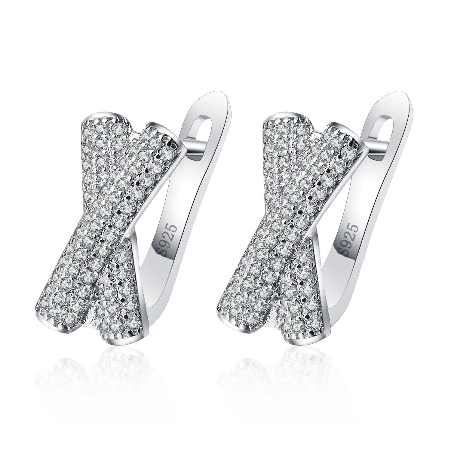 New 925 Sterling Silver Earrings Moissanite Beautiful Fashion for Women Wedding Jewelry Classic Female Accessories Gifts party