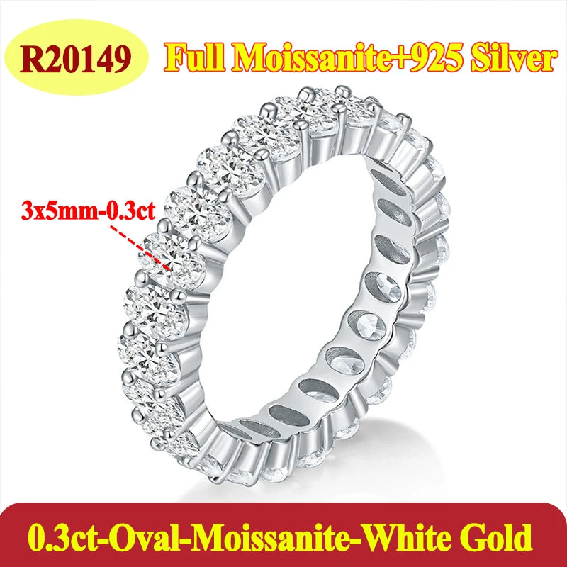 Luxury 0.3ct oval Certified Moissanite Rings For Woman 925 Sterling Silver Jewelry Gift Woman&