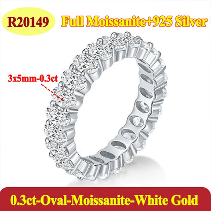 Luxury 0.3ct oval Certified Moissanite Rings For Woman 925 Sterling Silver Jewelry Gift Woman&