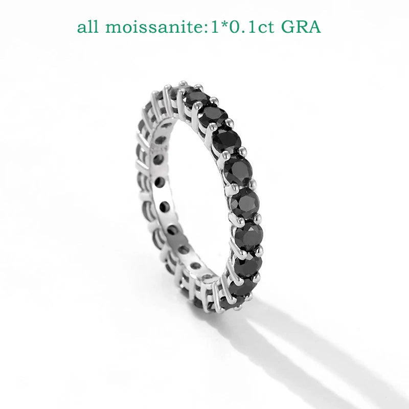 Smyoue 3mm Certified Moissanite Rings for Women Full Diamond Sparkling Bride Jewelry Wholesale 100% 925 Sterling Silver