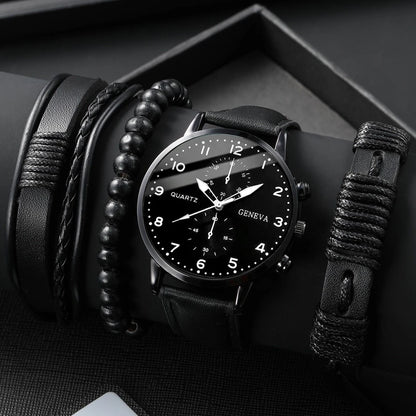 RUNERR Set Orologio da Uomo Nero