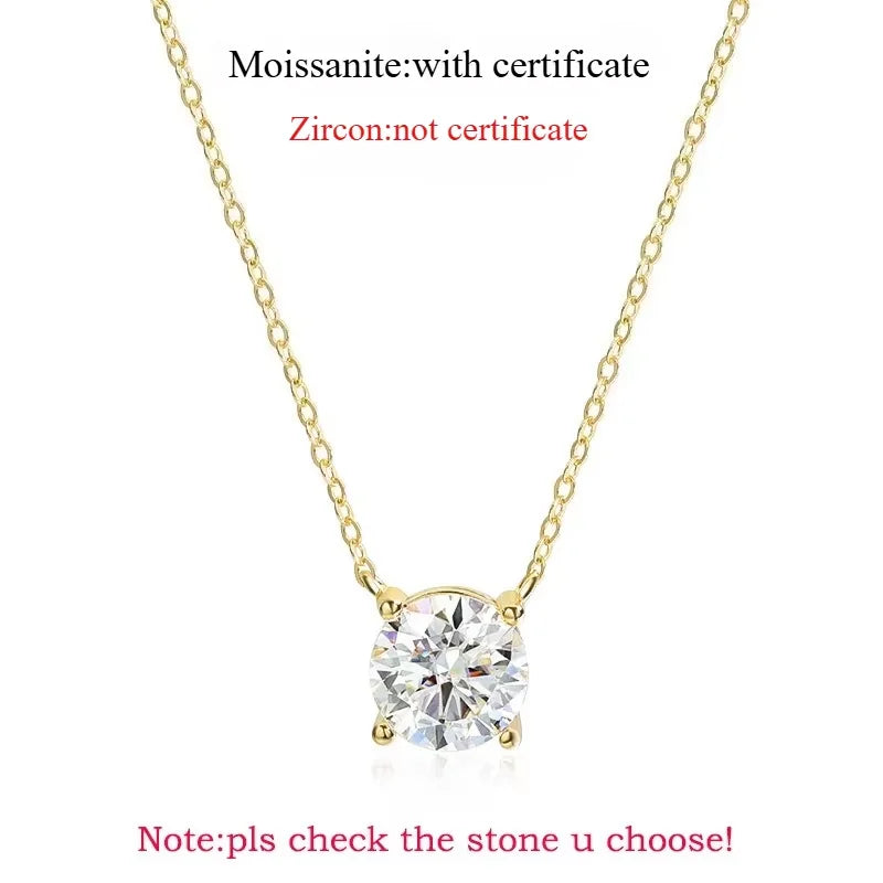 SMYOUE farbenfrohe 1–5 ct Halskette aus Roségold mit Moissanit