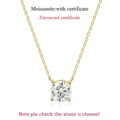 SMYOUE farbenfrohe 1–5 ct Halskette aus Roségold mit Moissanit