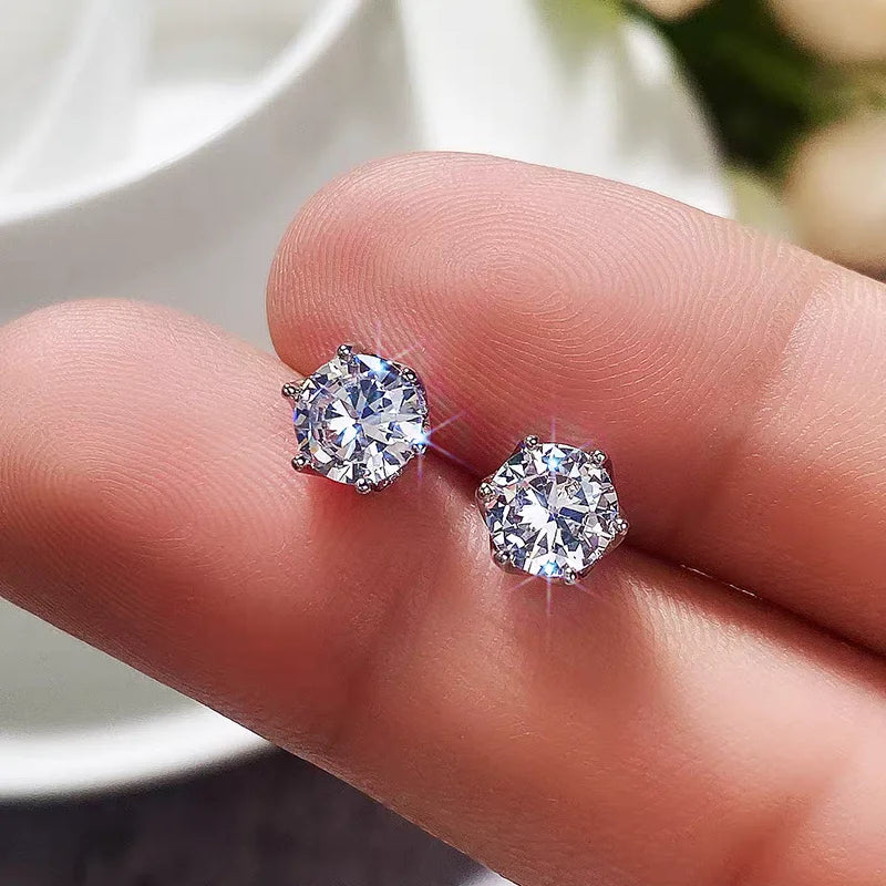 Promotion 100% Real D Color GRA Moissanite Earrings Stud With 2 Certificates VVS1 Sterling Silver For Women 18K Fine Jewelry