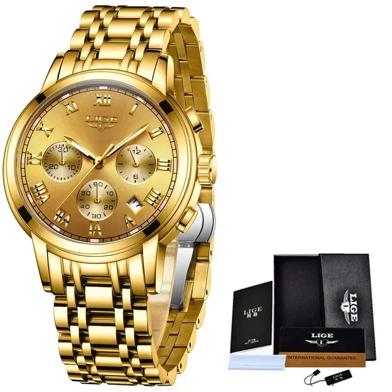 LIGE Relojes Hombre Chronograph Watch
